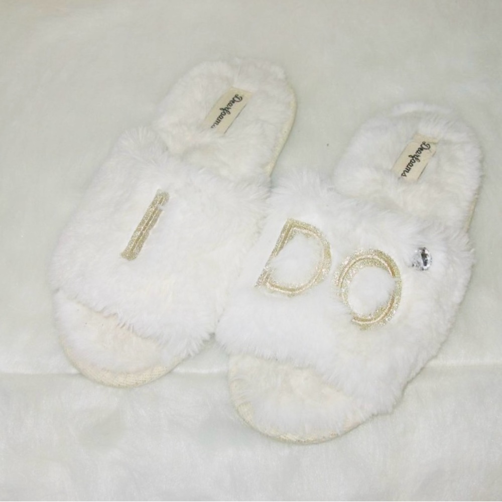 New Dearfoams Bride “I Do” Slippers